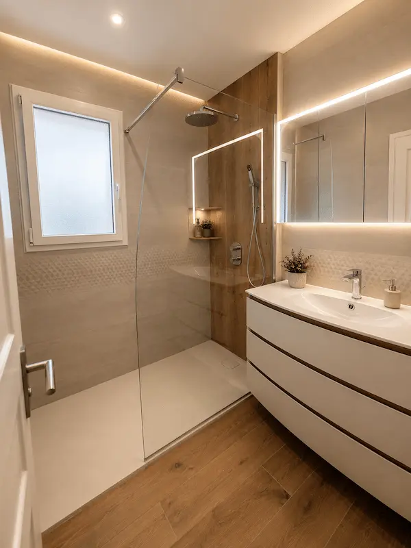 Salle de bain esprit spa réalisée à Ploubezre